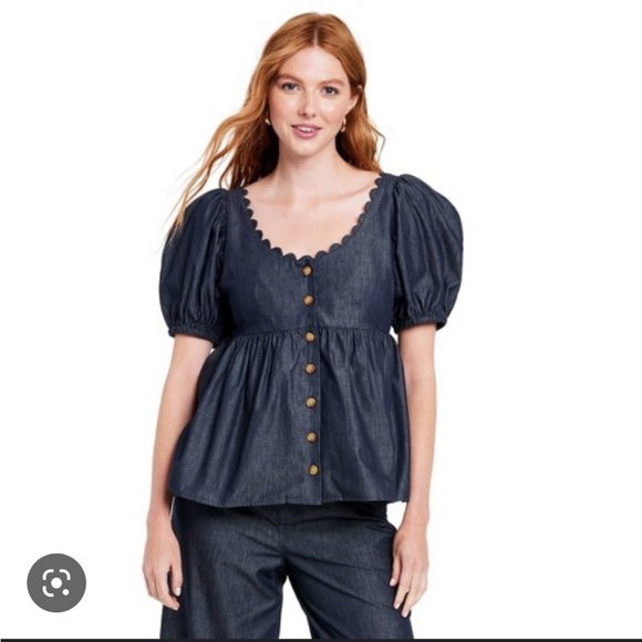 Kiki Vargas x Target puff sleeve button down - Picture 2 of 4